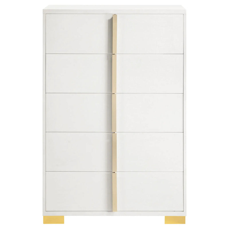 Marceline 5-drawer Bedroom Chest White by Unique Piece Furniture