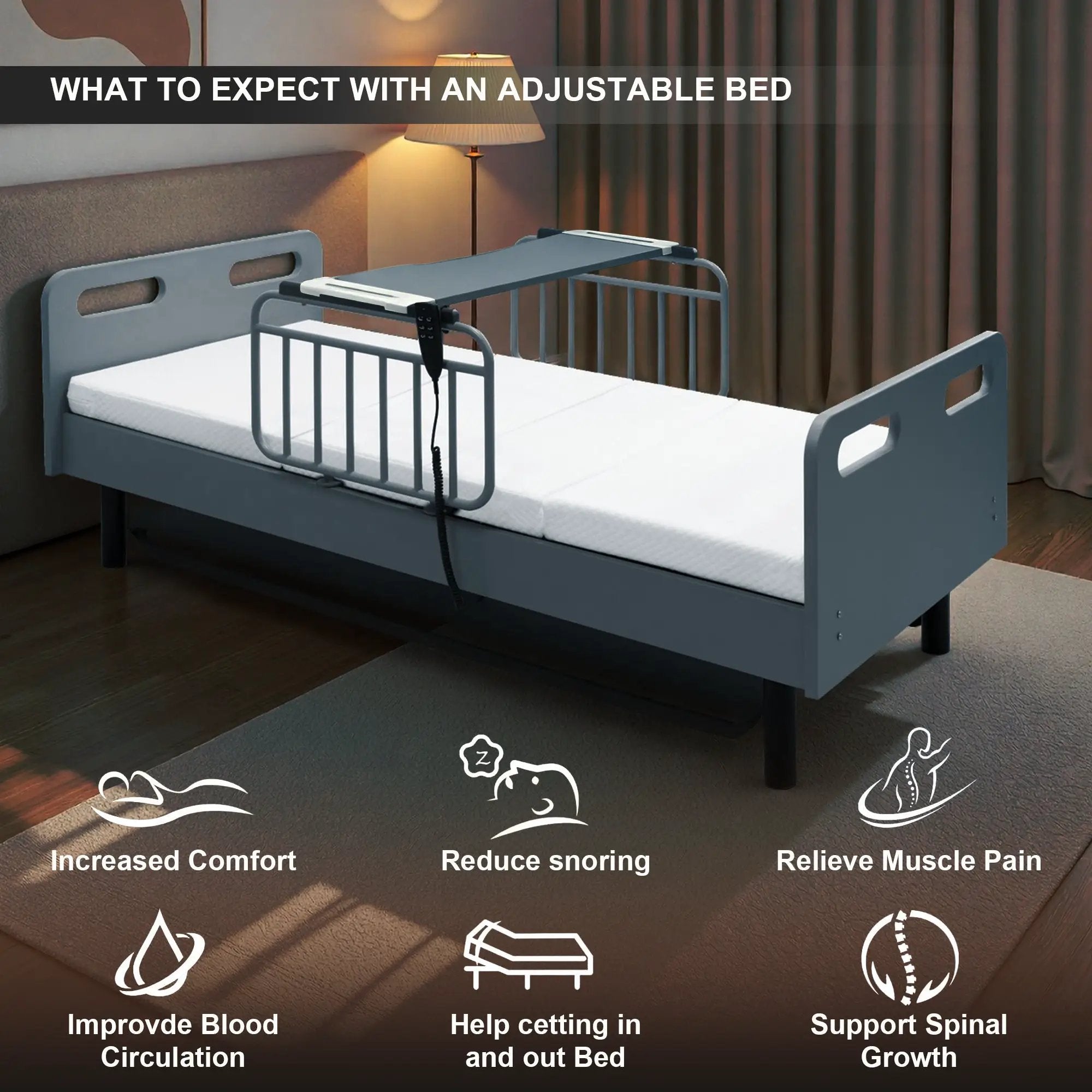 Electric Adjustable Hospital Bed for Home Use by HouseOfZazla
