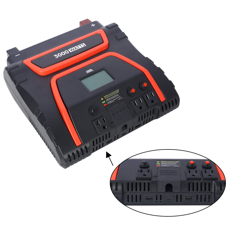 3000 Watt Power Inverter with LED Display - Modified Sine Wave - Plastic, photo 2 of 9