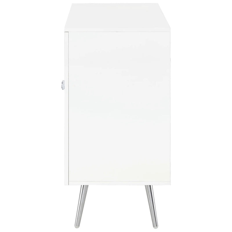 Nieta 2-door Engineered Wood Accent Cabinet White High Gloss by Unique Piece Furniture