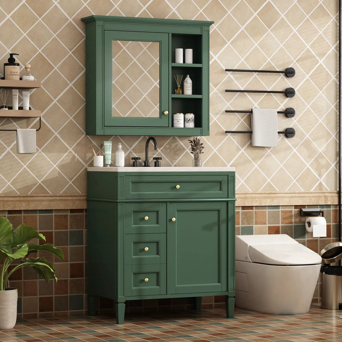 Bathroom Vanity With Medicine Cabinet and Storage by HouseOfZazla