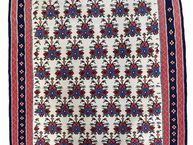 3x5 Vintage Kurdish Senneh Kilim Rug 3 x 5 Heirloom Rug Flatweave Antique Rug Playroom Rug Collectible Rug Beige Kilim by Jewel Rugs