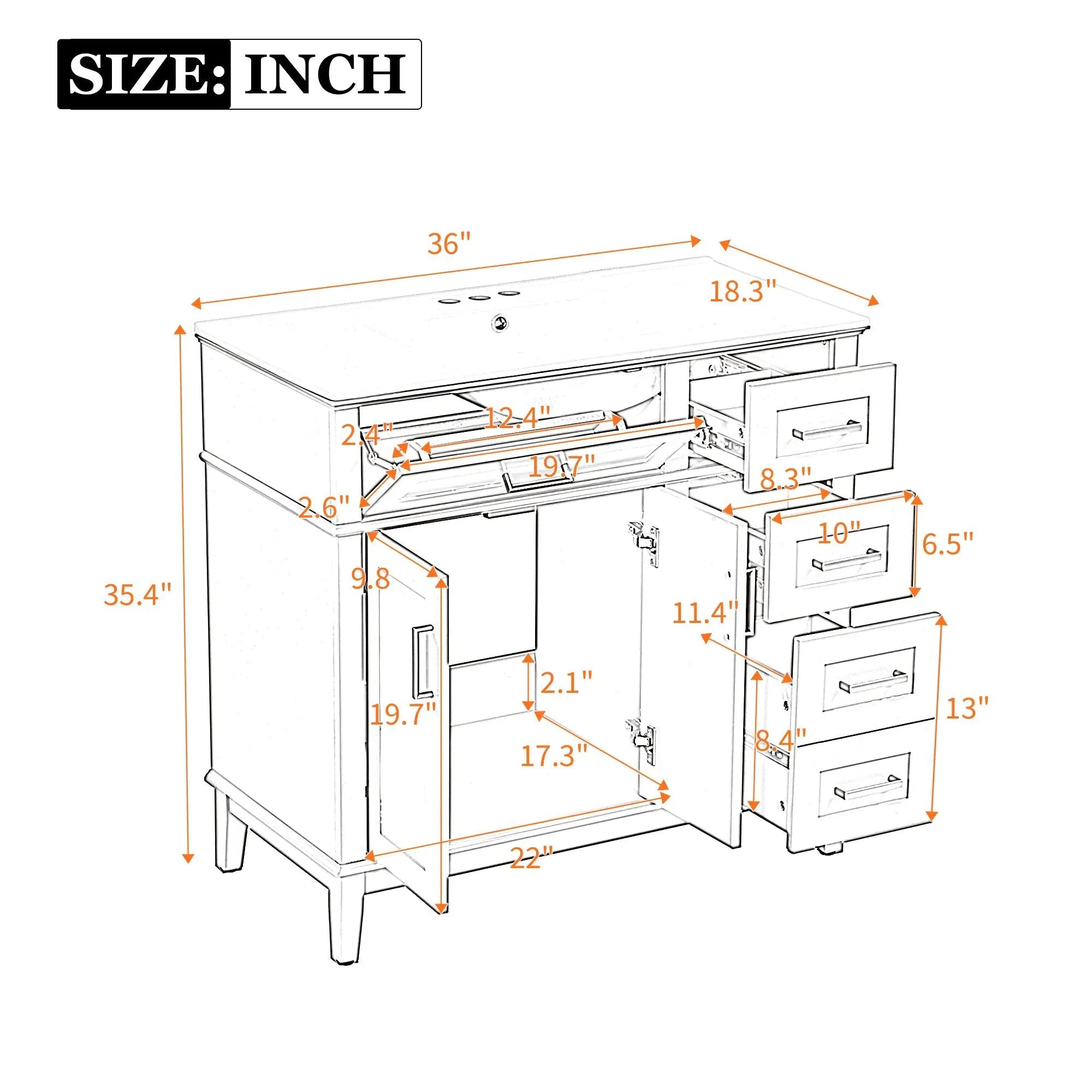 36" Light Green Bathroom Vanity by HouseOfZazla