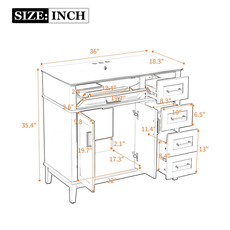 36" Light Green Bathroom Vanity by HouseOfZazla