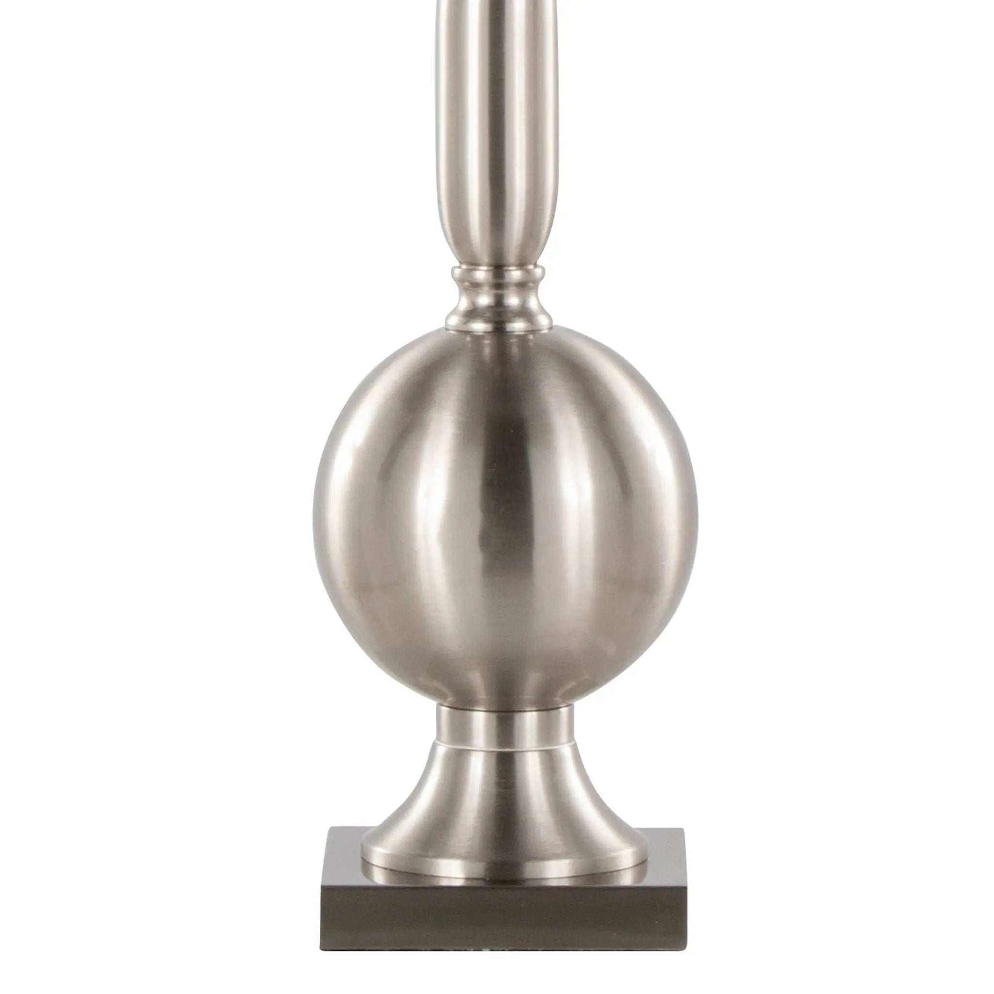 Joan - Contemporary Table Lamp (Set of 2) - Nickel / Gray Satin by HouseOfZazla