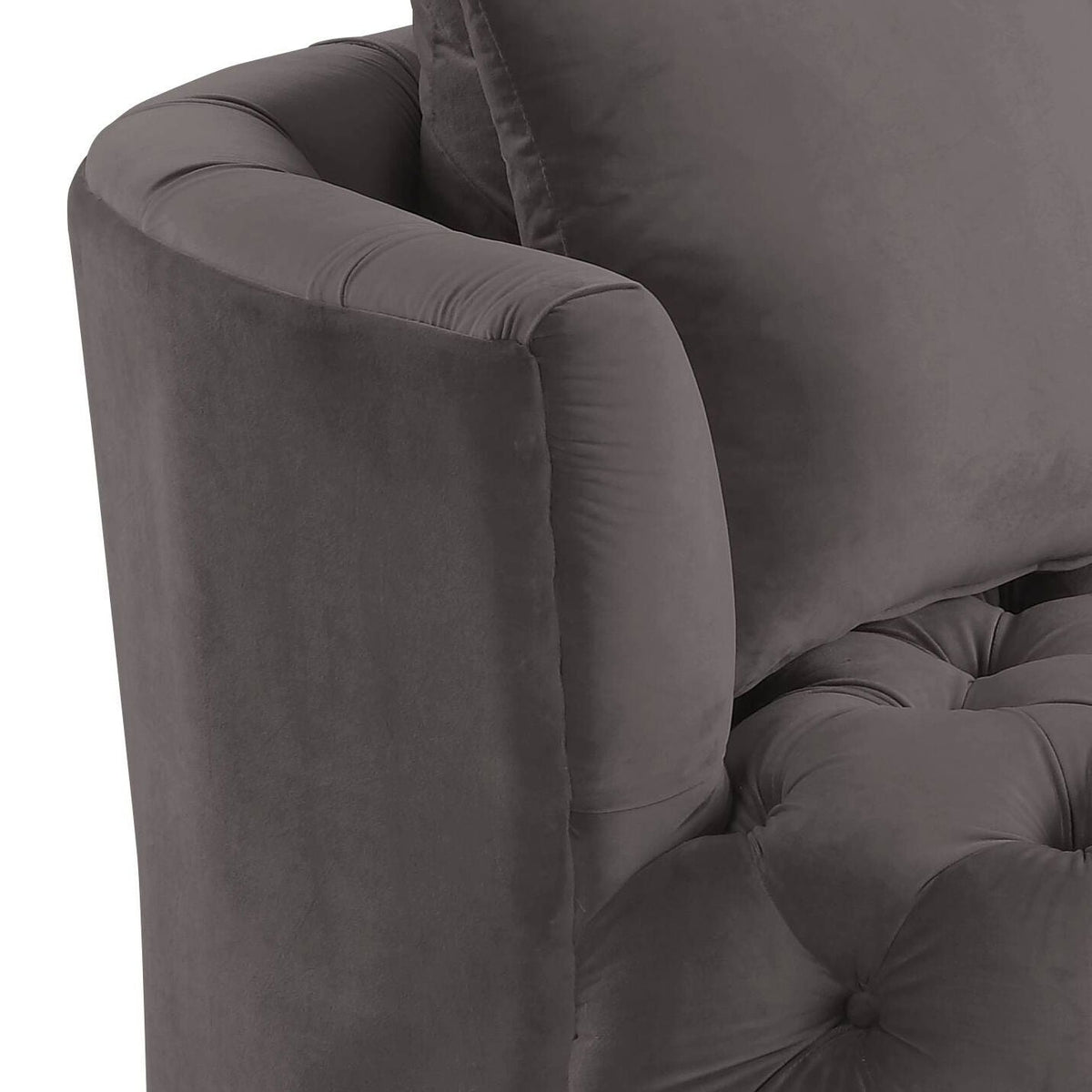 Velvet Swivel Accent Chair with Button Tufting - Dark Gray or Pink, photo 8 of 8