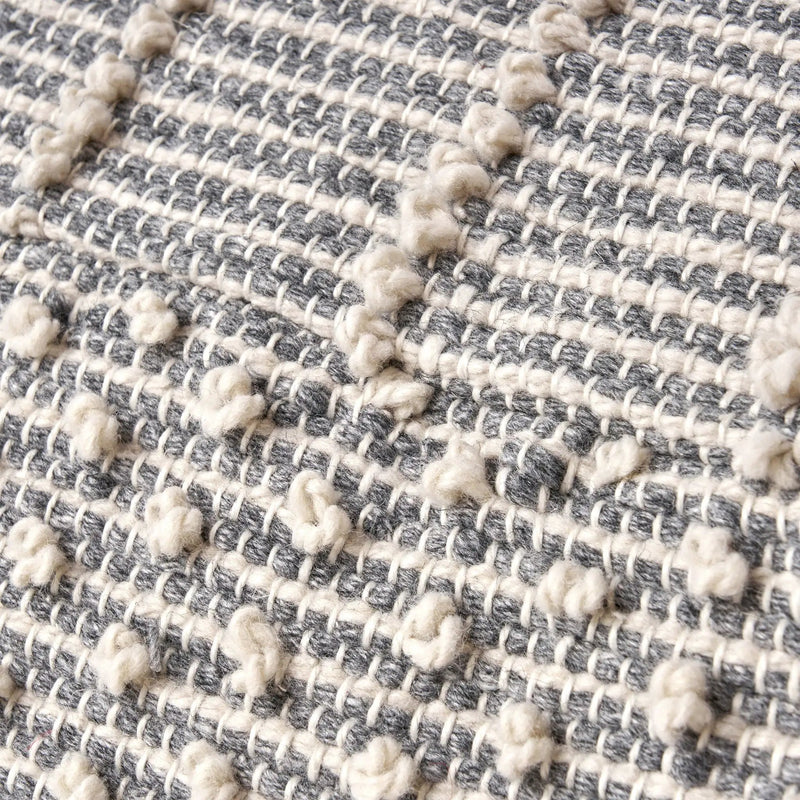Diamond - Handcrafted Faux Yarn Pouf - Ivory / Gray by Unique Piece Furniture