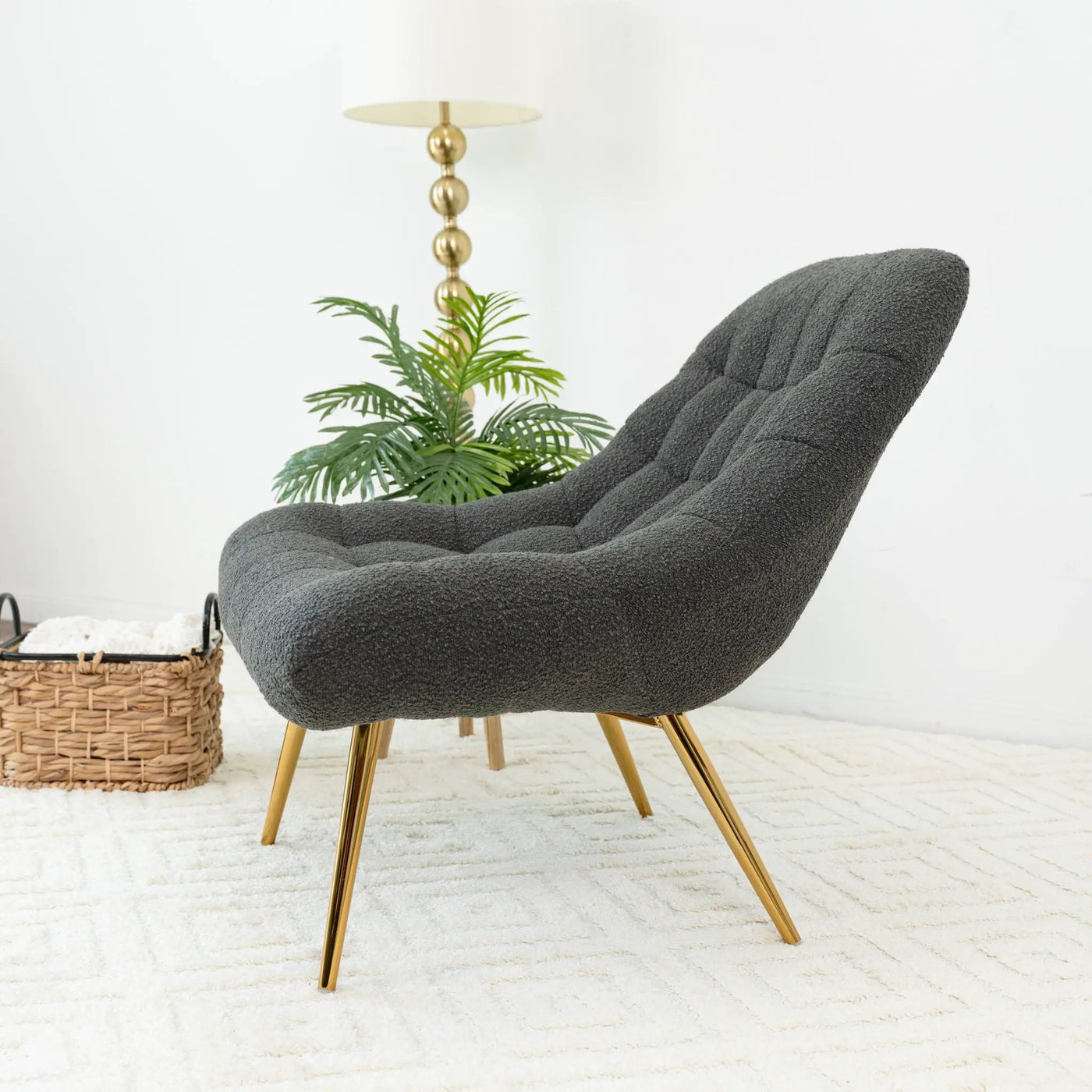 Aubrey - French Boucle Lounge Chair by HouseOfZazla