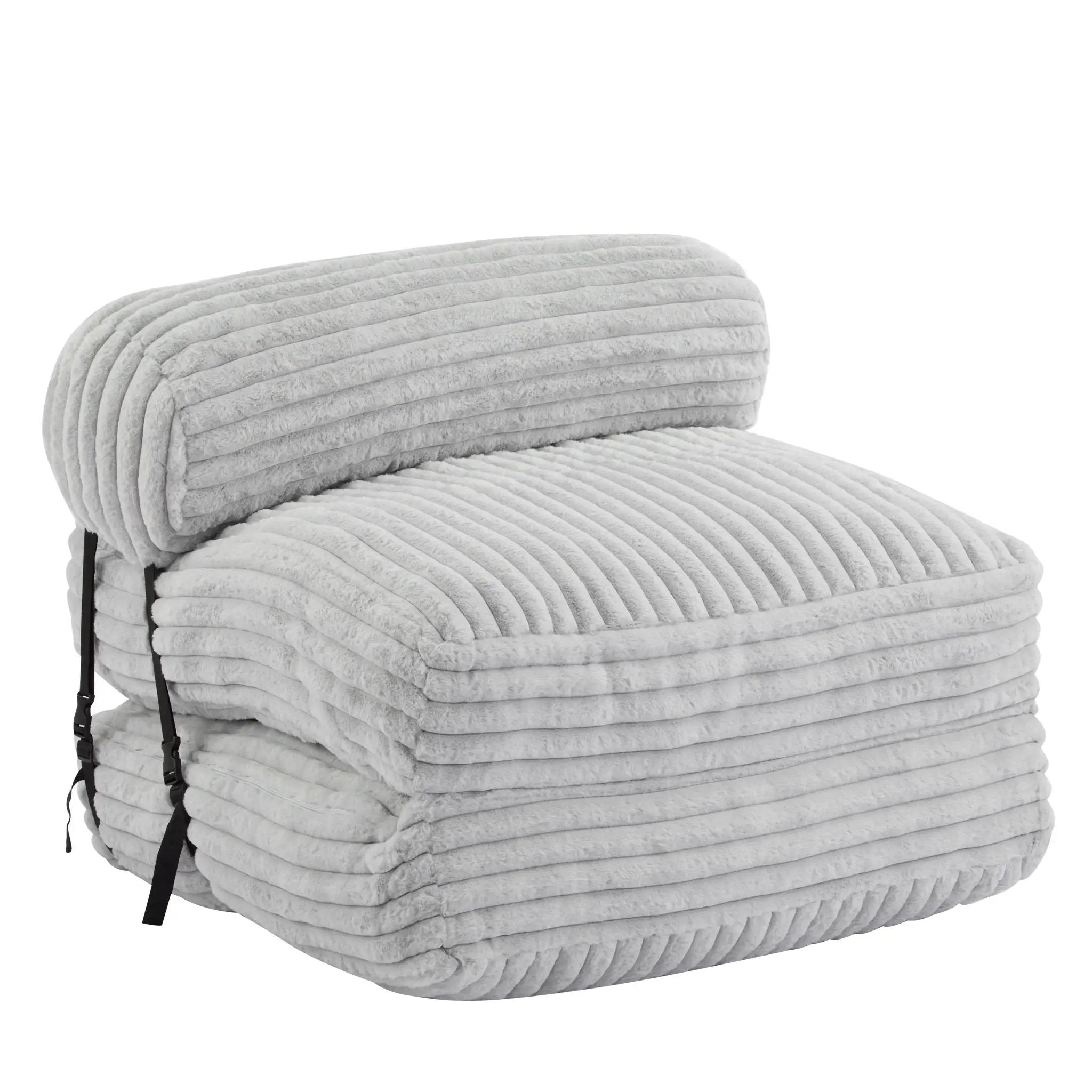 Latina Indoor Foldable Bean Bag Lounge Chair - Light Gray by HouseOfZazla