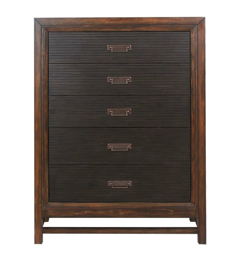 5 Drawer Chest, 2 Tone - Brown by HouseOfZazla