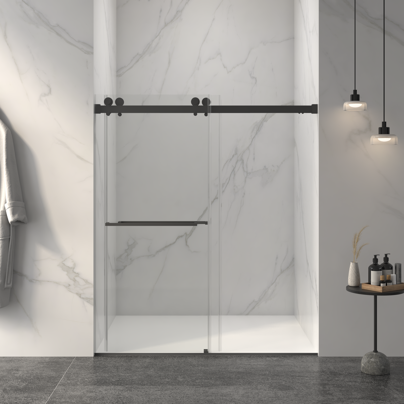 Frameless Double Sliding Shower Door by HouseOfZazla