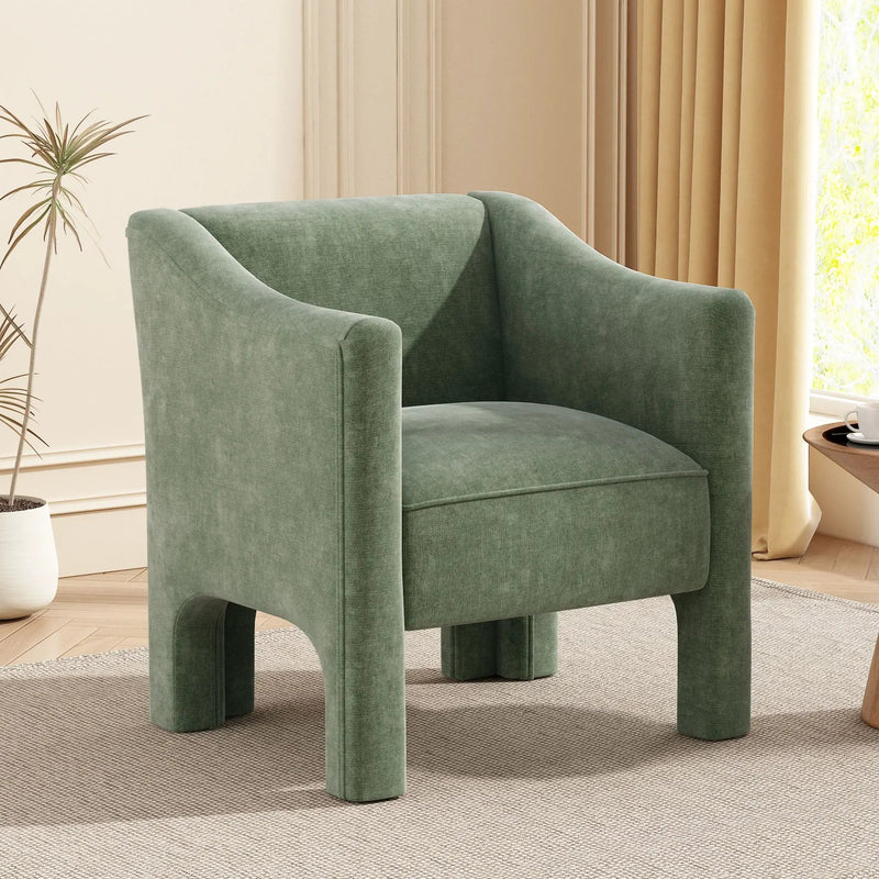 Barrel Accent Chair With Enclosed Arms by Unique Piece Furniture
