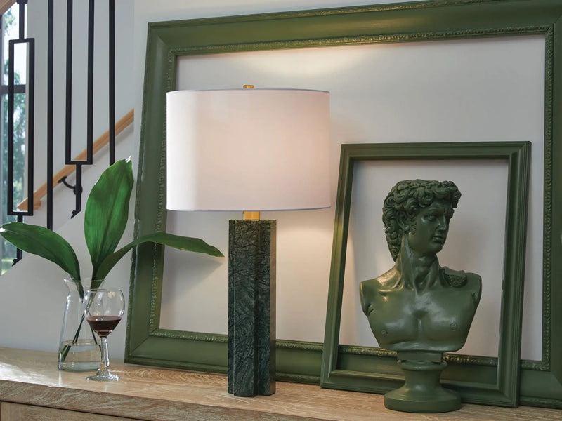 Keegan - Marble Table Lamp - Green by Unique Piece Furniture