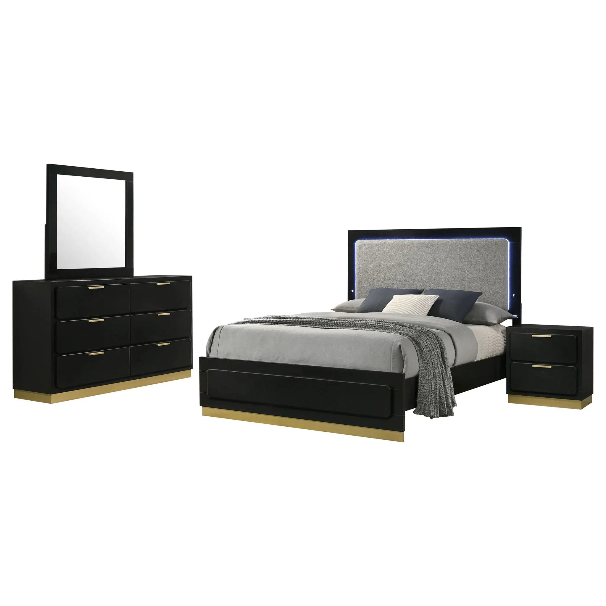 Caraway 4-piece Eastern King Bedroom Set Black by Unique Piece Furniture