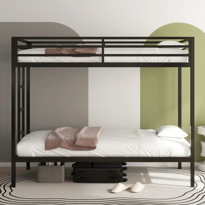 Adam - Twin Over Twin Bunk Bed - Black by HouseOfZazla