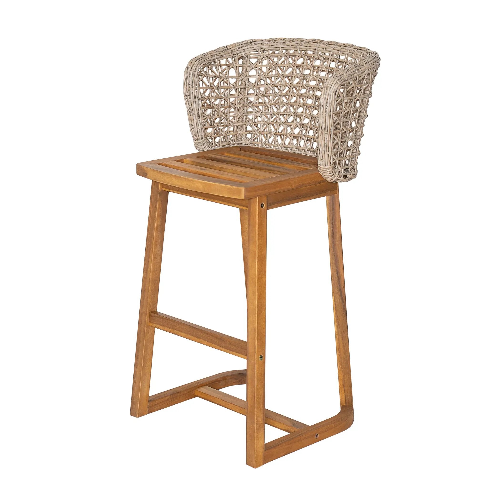 Outdoor Acacia Wood Bar Stools (Set of 2) by HouseOfZazla