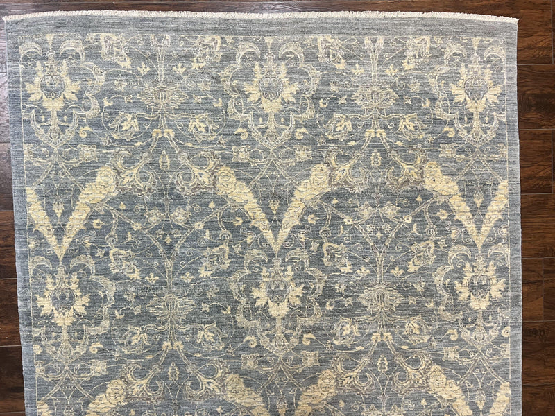 Contemporary Pakistani Rug 5 x 6.6, Handmade Floral Wool Rug, Spanish Pattern by Jewel Rugs