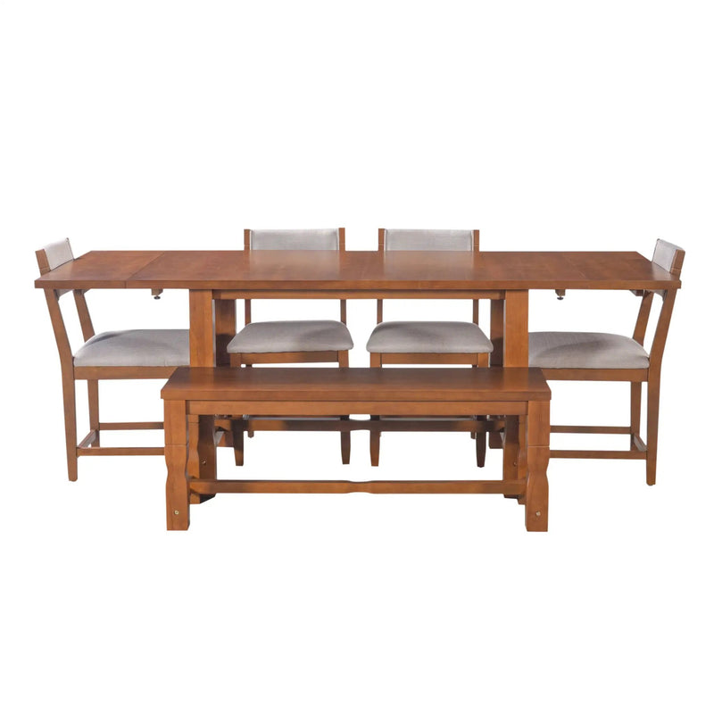 TOPMAX 6-Piece Dining Set with Bench by HouseOfZazla