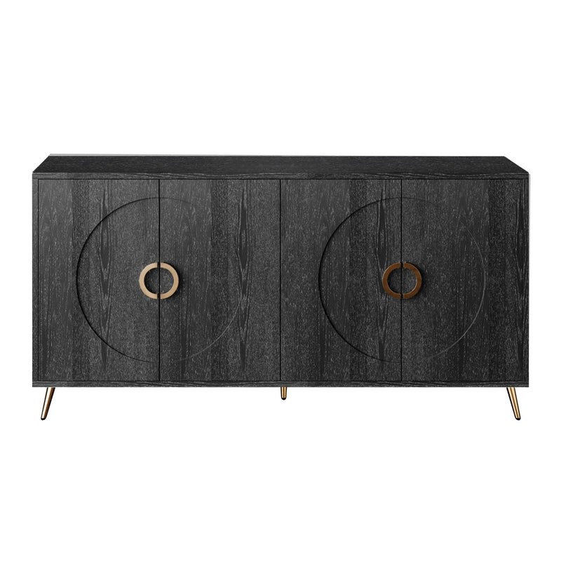 Modern Lacquered 4 Door Wooden Cabinet Sideboard Buffet Server Cabinet Storage Cabinet, For Living Room, Entryway, Hallway, Office, Kitchen And Dining Room by Unique Piece Furniture