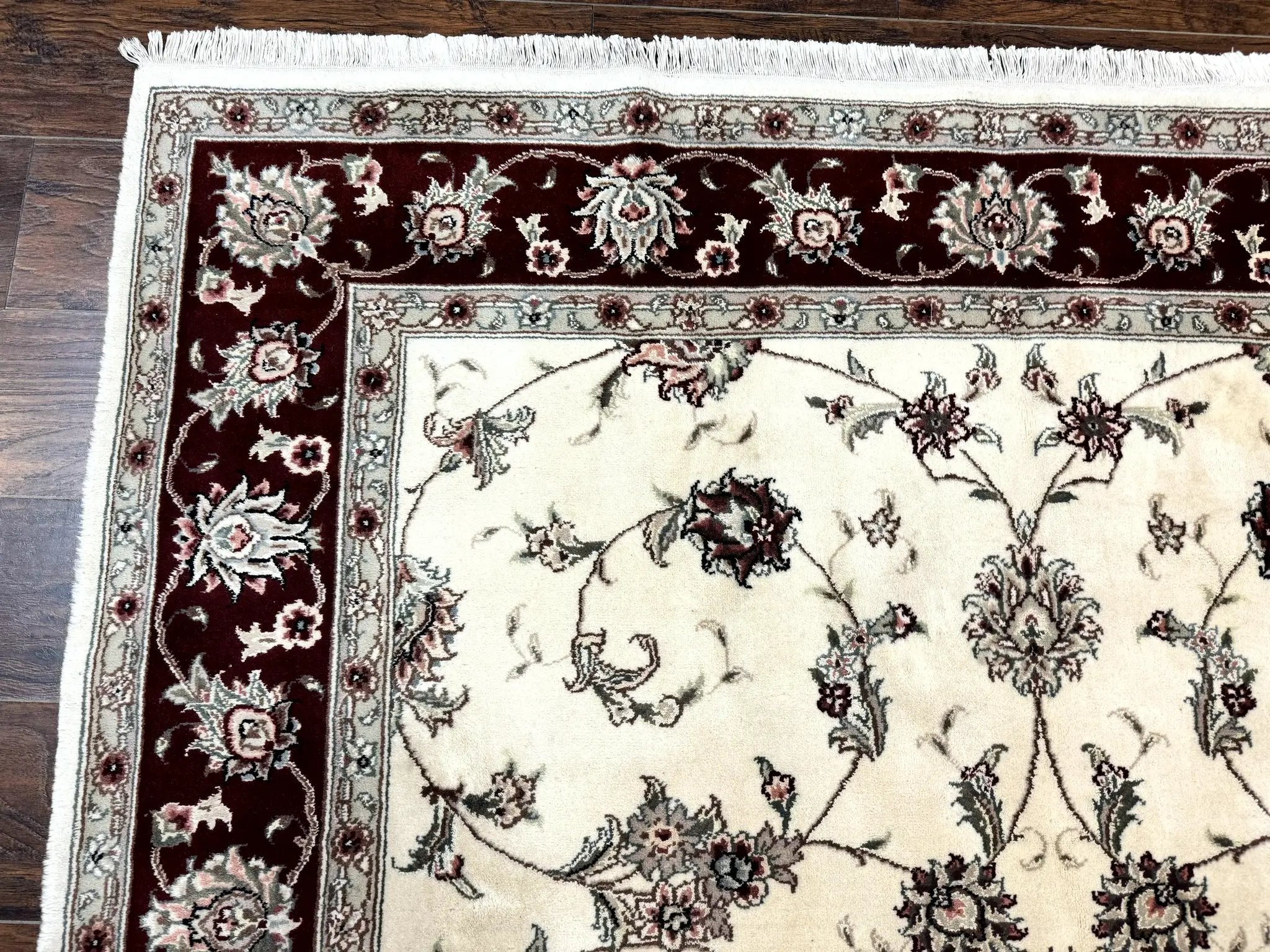 Ivory and Burgundy Pak Persian Rug 6x9 by Jewel Rugs