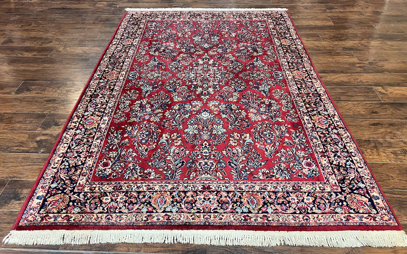 Karastan Rug 5.9 x 9 Red Sarouk #785, Wool Karastan Carpet, Original 700 Series, Vintage Karastan Oriental Rug Discontinued by Jewel Rugs