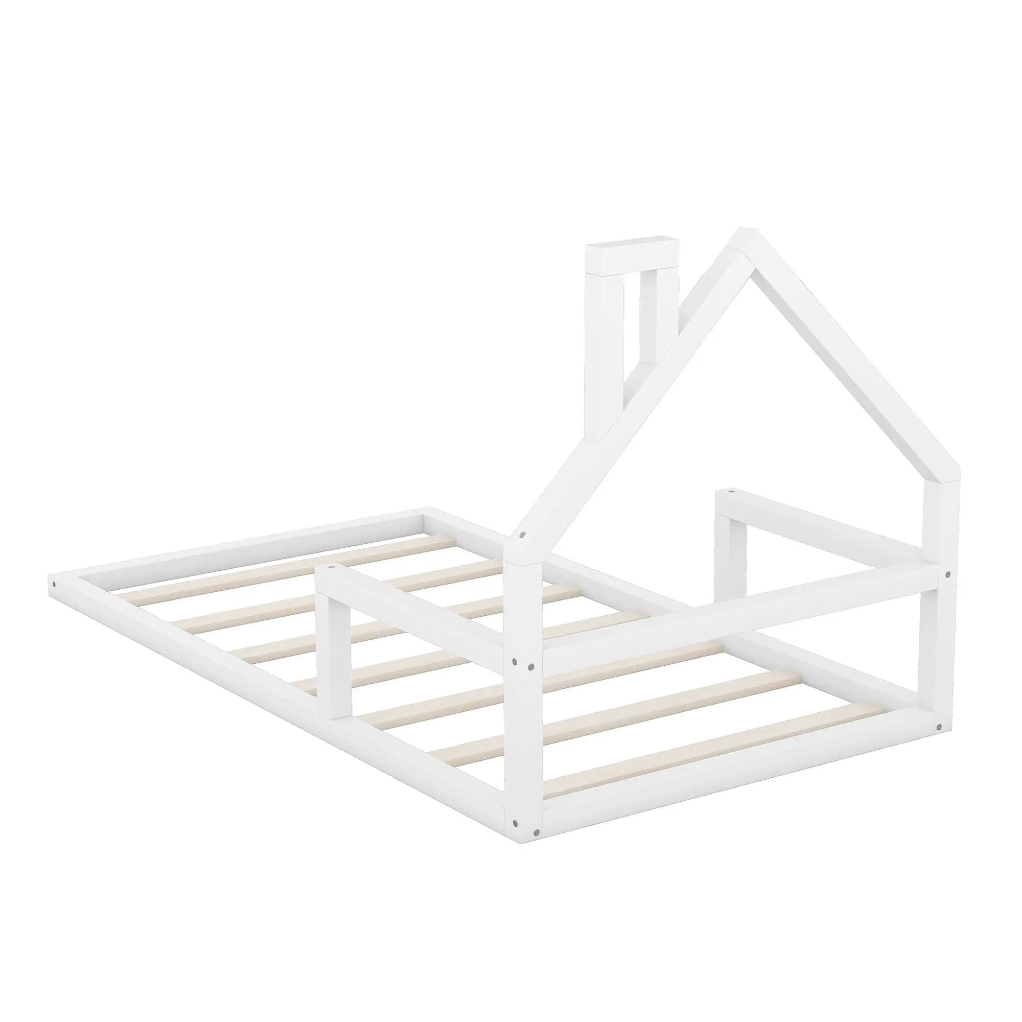 Floor Bed With House Shaped Headboard