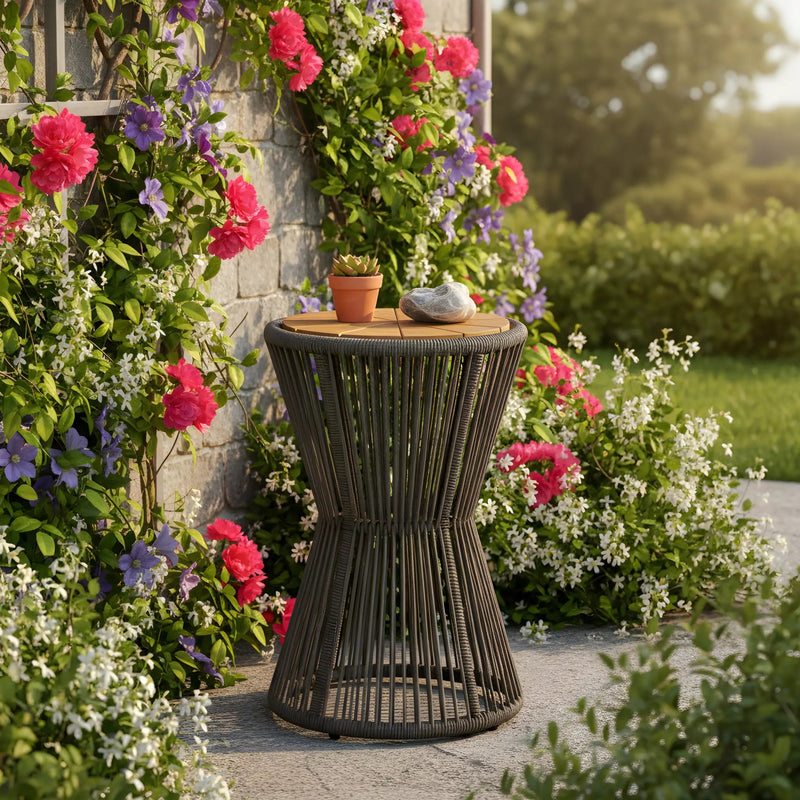 Outdoor Side Table, Dark by HouseOfZazla