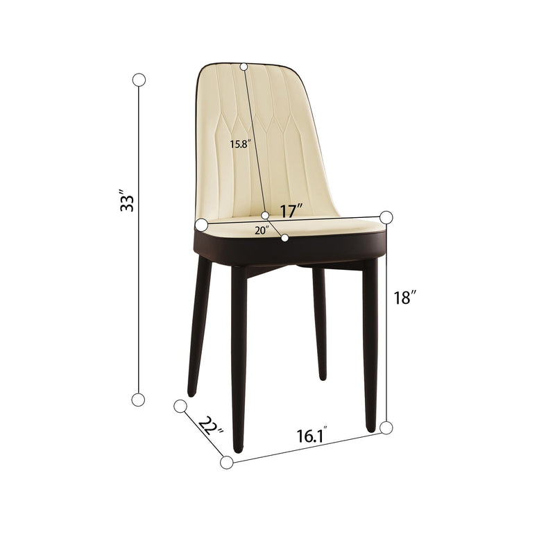 Modern Dining Chair With Cushions And Metal Legs by Unique Piece Furniture