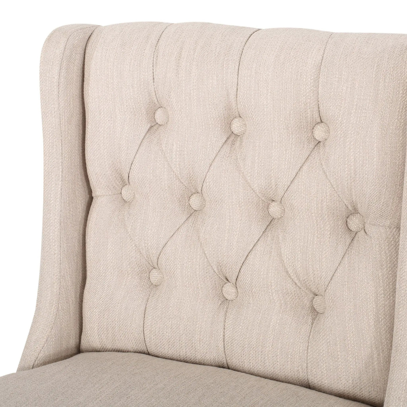 Solstara Upholstered Dining Barstool with Button Tufted and Wing Back by HouseOfZazla