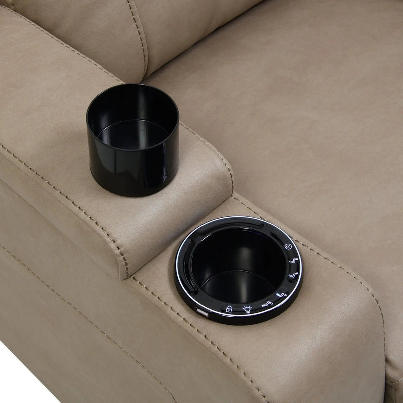 Lugo - Power Motion Recliner With Cup Holder - Camel by Unique Piece Furniture