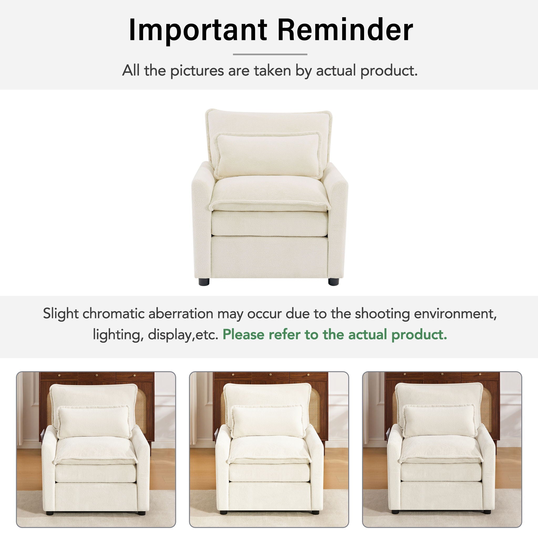 Modern Single Seat Accent Chair With Side Storage Pockets by HouseOfZazla