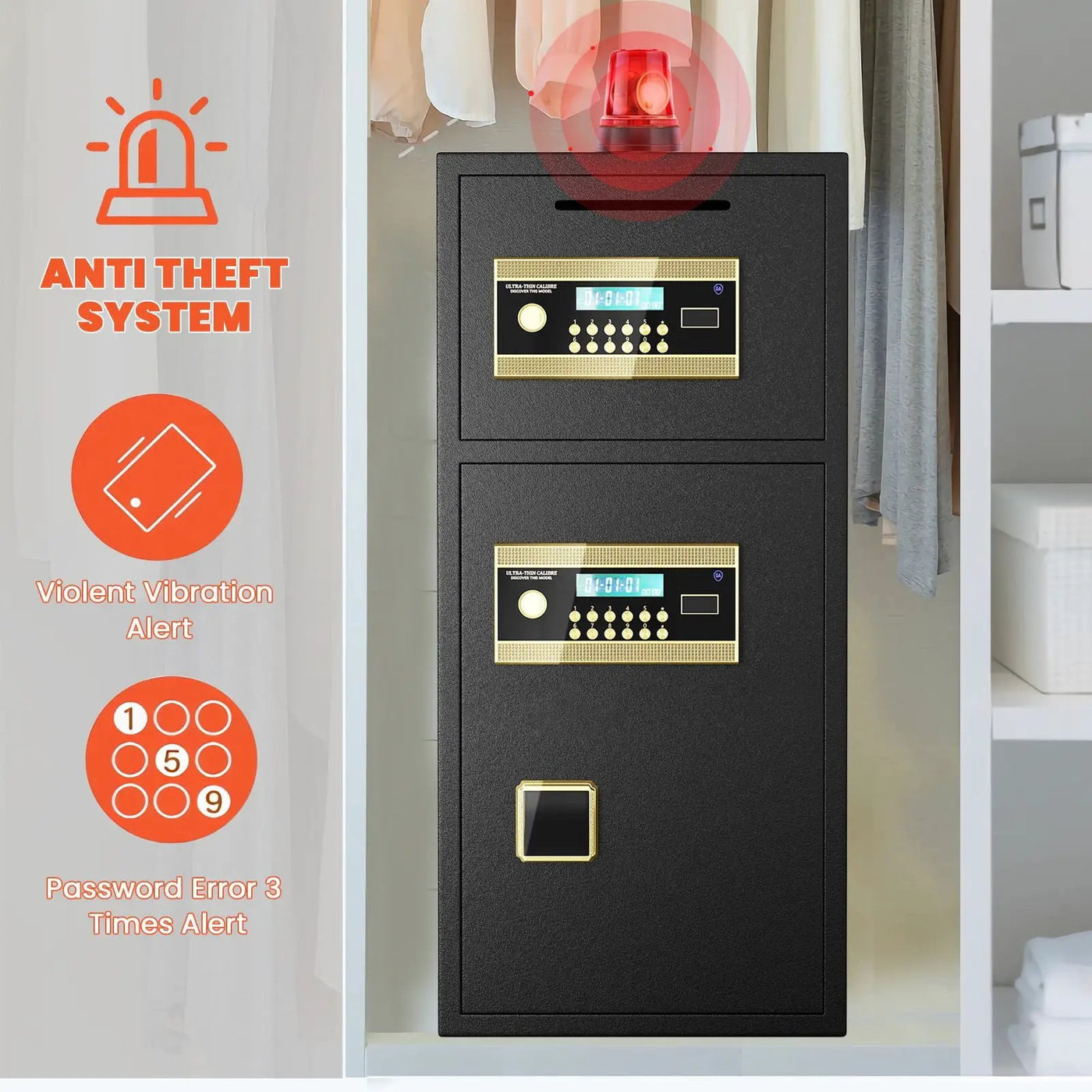 Large Double Door Coin Operated Safe, Digital Security Safe With Fireproof And Waterproof Bag by HouseOfZazla