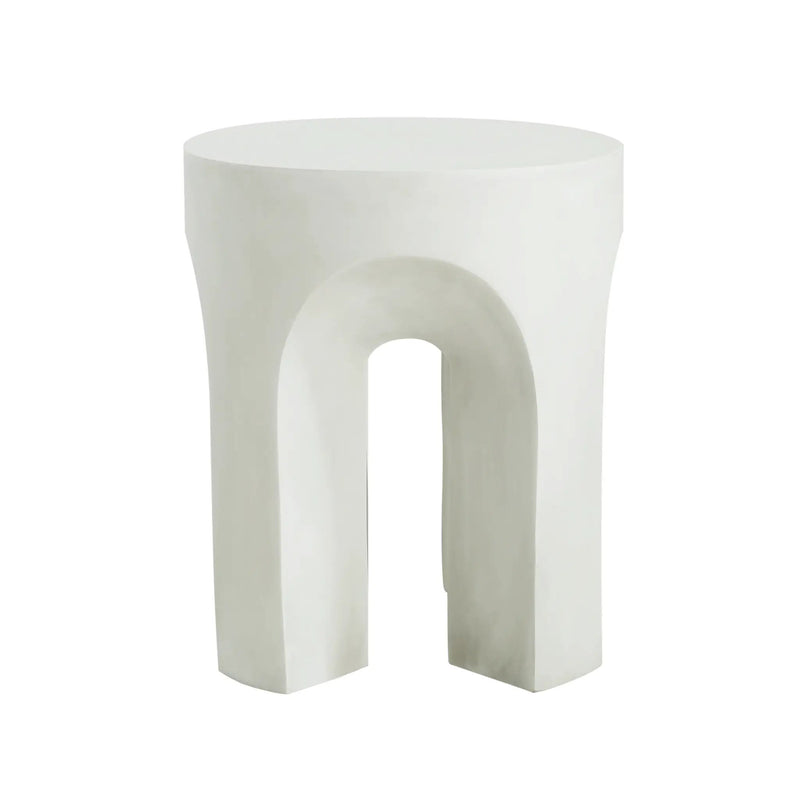 Outdoor MGO Round Top Side Table in Antique White by HouseOfZazla