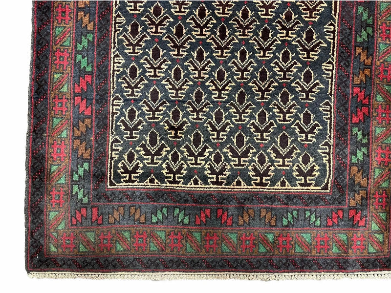 3x5 New Vintage Handmade Wool Rug Tribal Balouch Turkoman Prayer Rug Veggie Dyes by Jewel Rugs