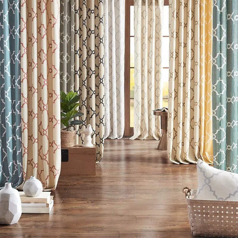 Fretwork Print Grommet Top Window Curtain Panel (One Panel) by HouseOfZazla