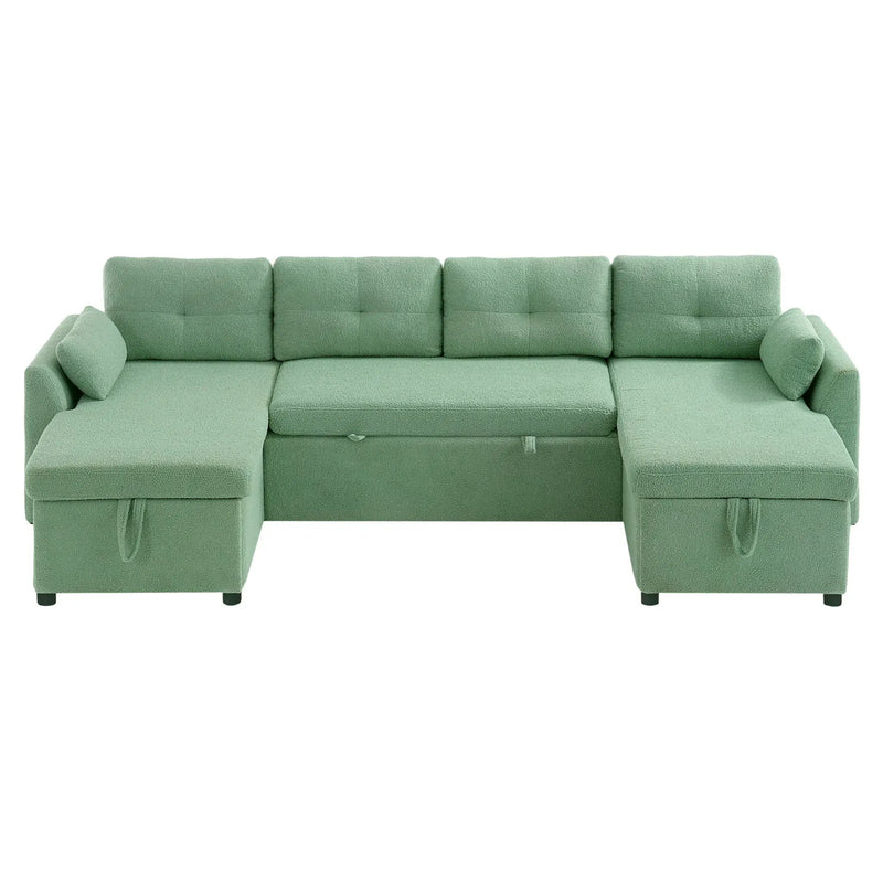 U-Shaped Sectional Sofa Bed With Storage And USB Ports by HouseOfZazla
