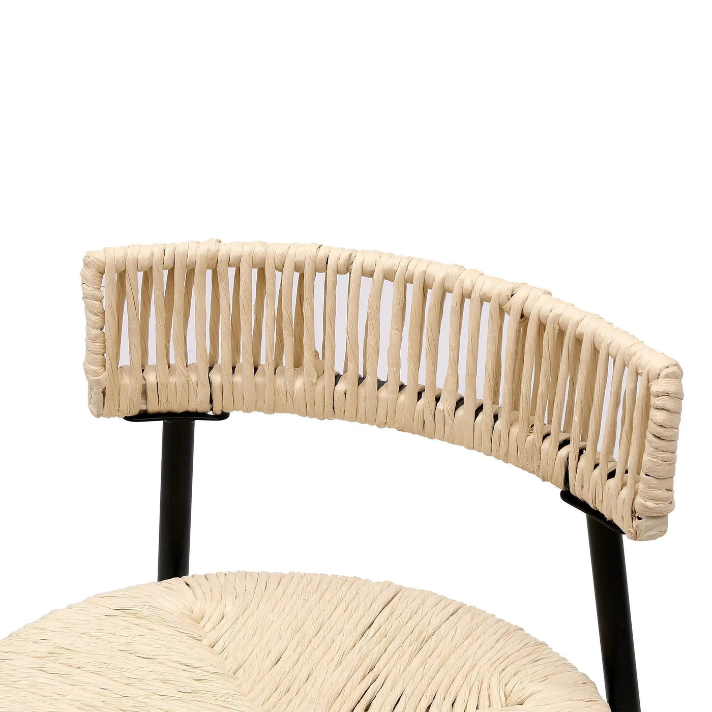 Boho Style Handwoven Paper Rope Counter Stools (Set of 2) by HouseOfZazla