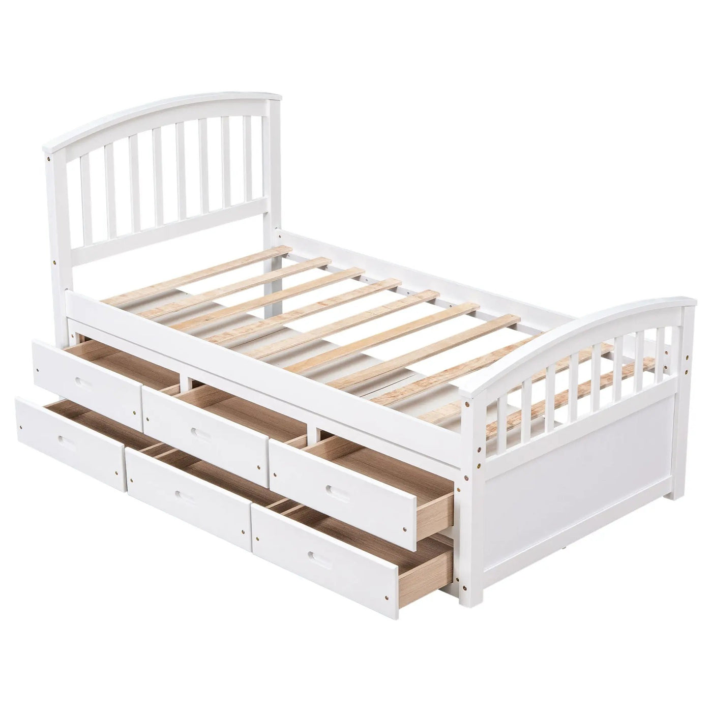 Platform Storage Bed Solid Wood Bed With 6 Drawers by HouseOfZazla