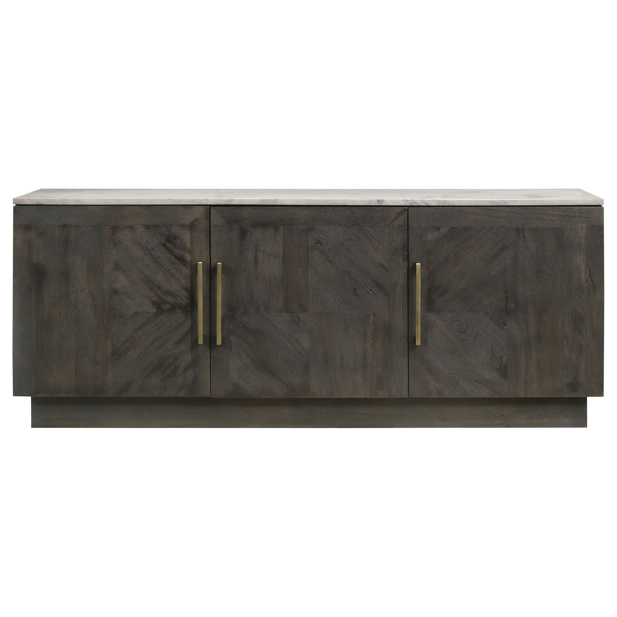 Dennis 3-door Marble Top Sideboard Buffet Tobacco Grey by Unique Piece Furniture