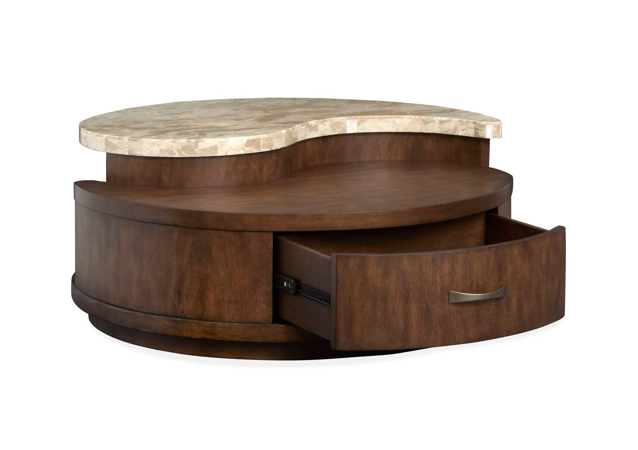 McPherson - Round Cocktail Table With Casters - Burnt Umber by Unique Piece Furniture