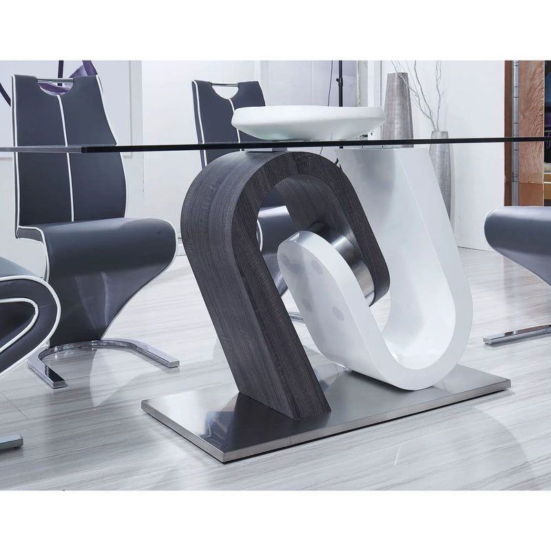 Anne - Dining Table - White / Gray