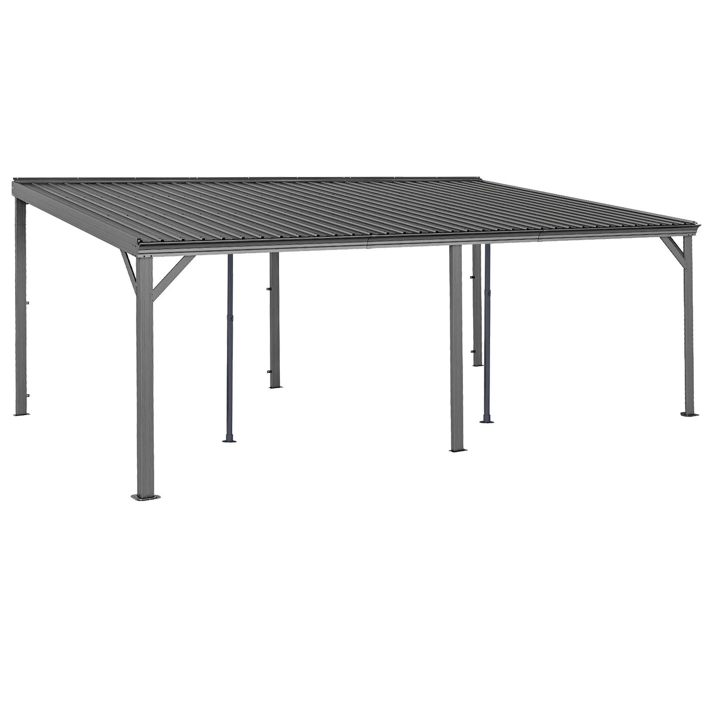12x20FT Lean To Gazebo with Steel Roof by HouseOfZazla