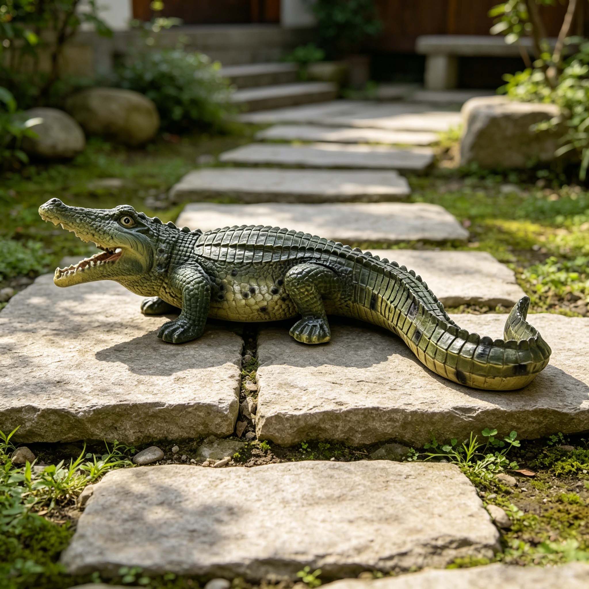 23" Simulated Crocodile Garden Statue by HouseOfZazla