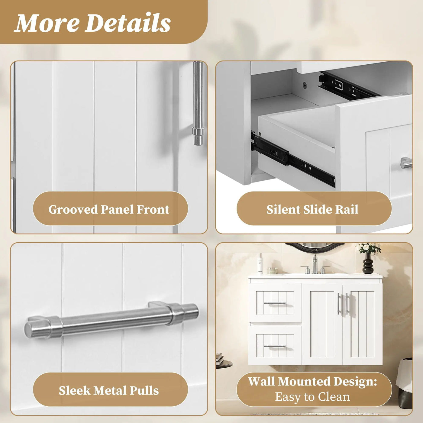 Wall Mounted Bathroom Vanity & Sink, 2 Drawers by HouseOfZazla