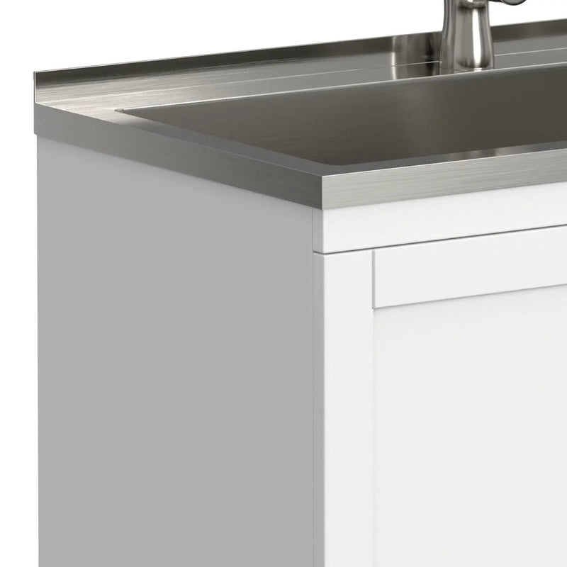 Reed - Deluxe Laundry Cabinet With Pull-Out Faucet And Stainless Steel Sink by HouseOfZazla