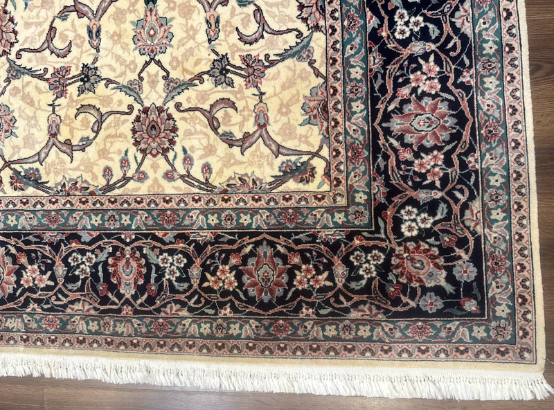 Sino Persian Rug 8x10, Allover Pattern, Beige and Midnight Blue, Wool Oriental Carpet by Jewel Rugs