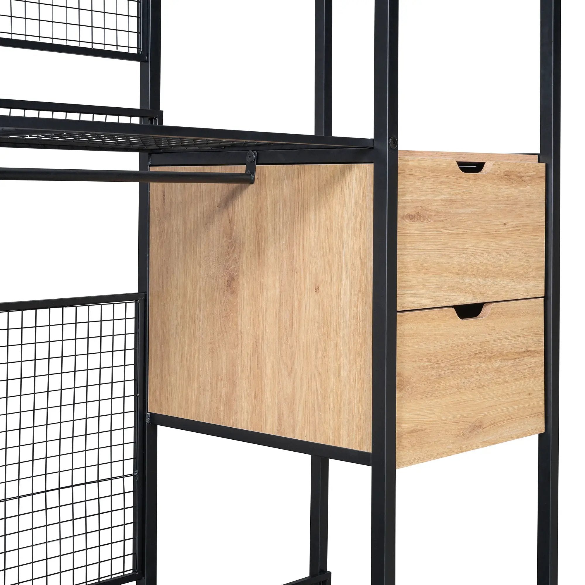 Open Style Wardrobe With Hanging Rails, Shelves And Drawers by HouseOfZazla