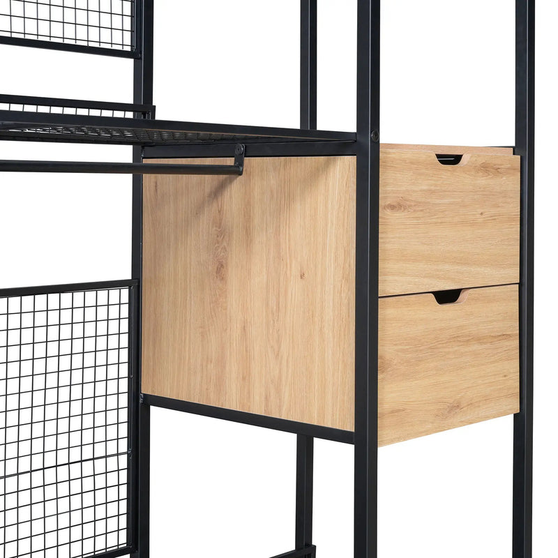 Open Style Wardrobe With Hanging Rails, Shelves And Drawers by HouseOfZazla
