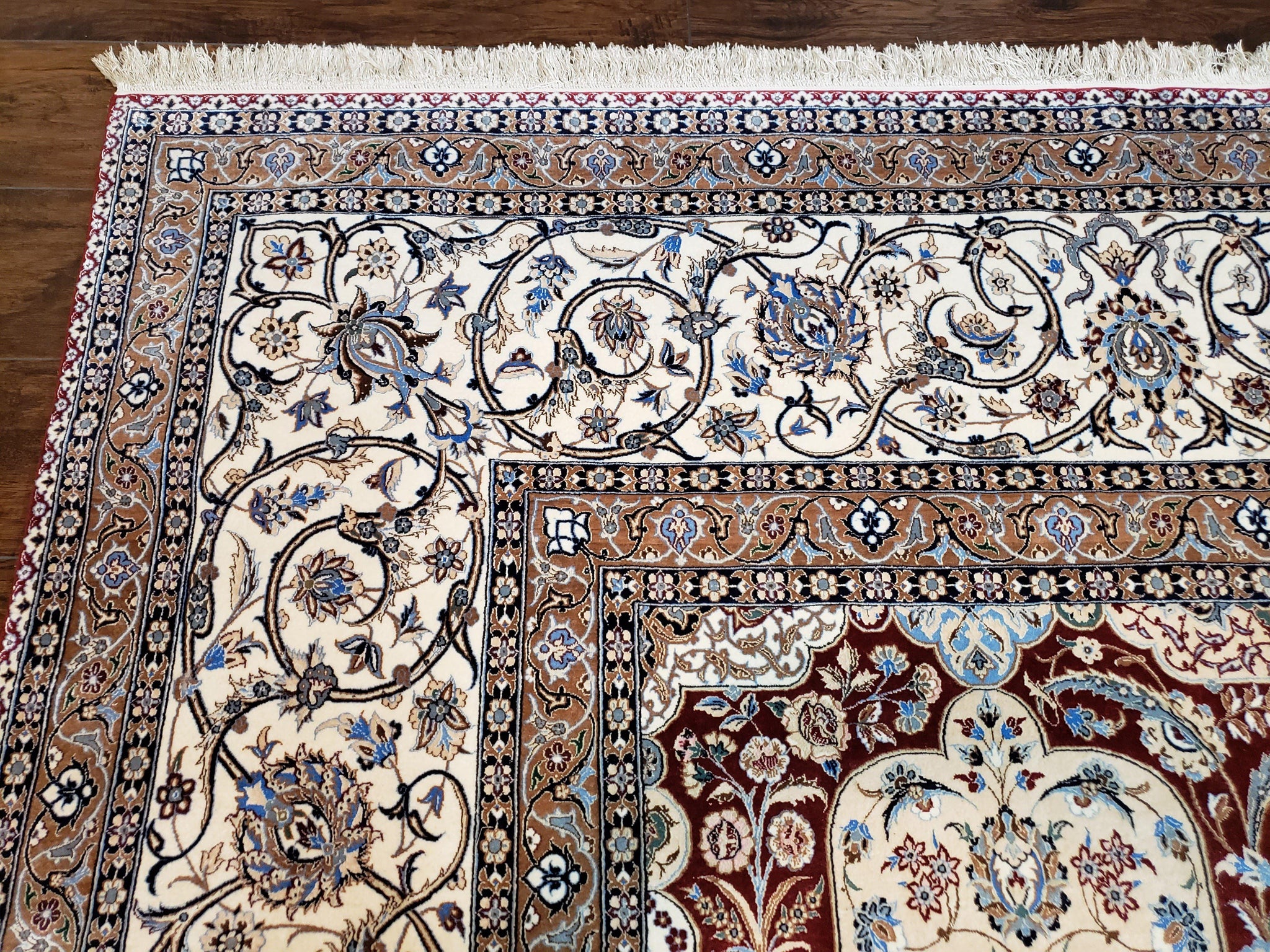 Persian Nain Rug 11x15 – Wool on Silk, Hand-Knotted, Signed Masterpiece by Jewel Rugs