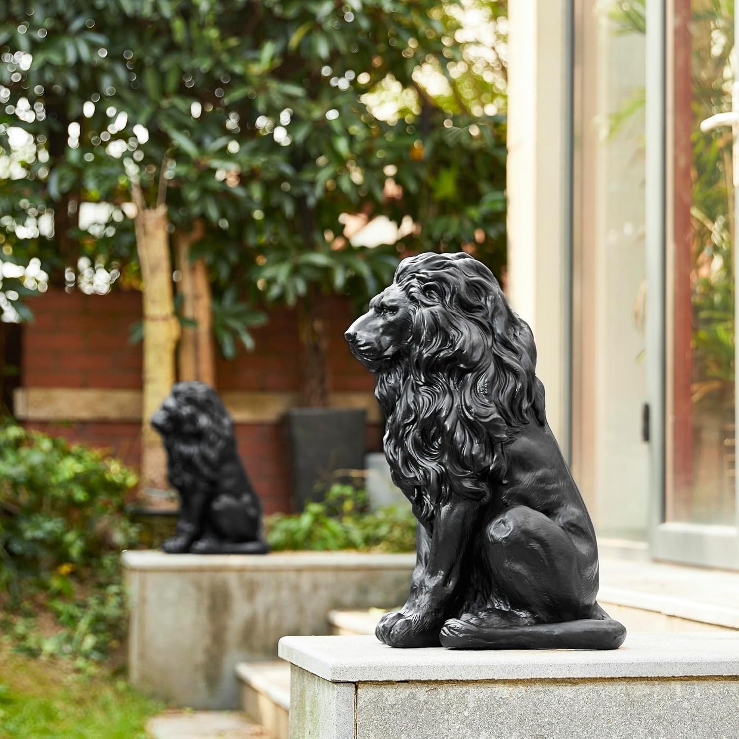 20.5" Resin Outdoor Lion Statue by HouseOfZazla